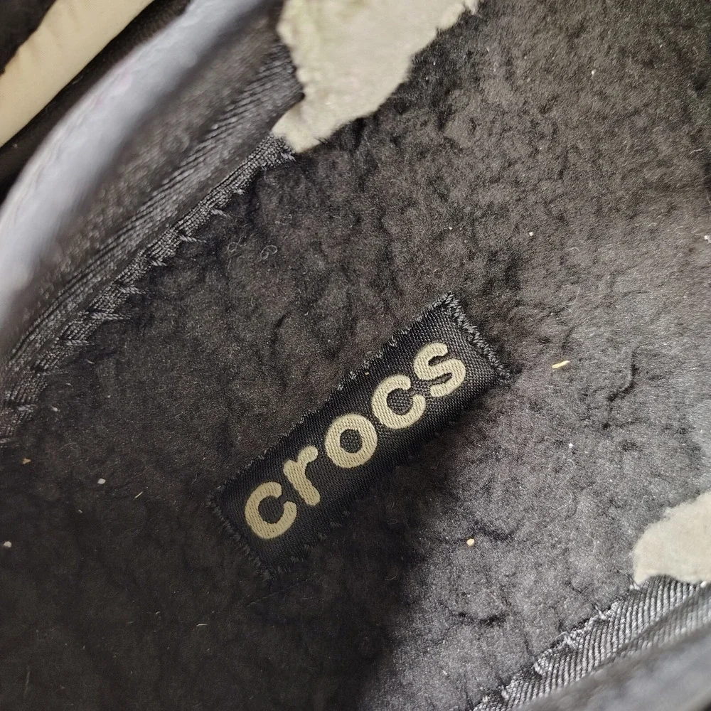 Crocs Classic Puff Moc Slippers Mens 8 Wmns 10 Moth Fleece Lined‎ Casual Comfort
